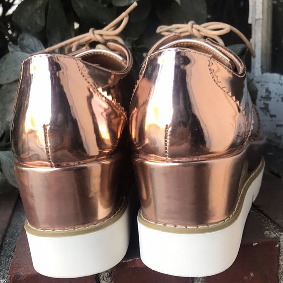 ASOS Shoes | Womens Metallic Platform Oxfords | Poshmark